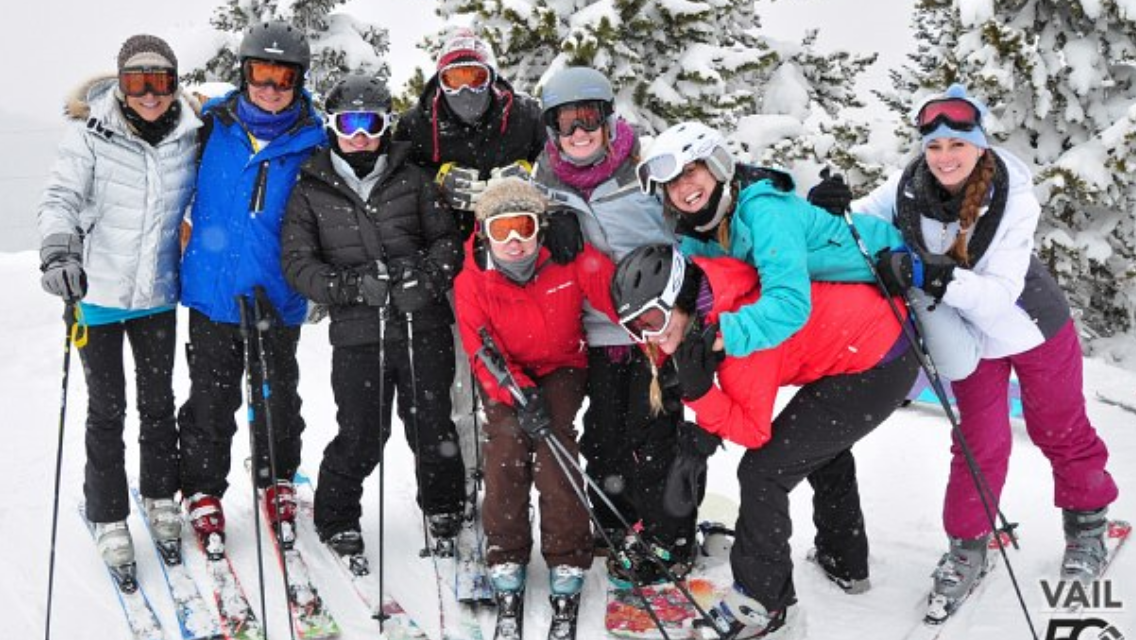 Bianca and her friends skiing in Vail